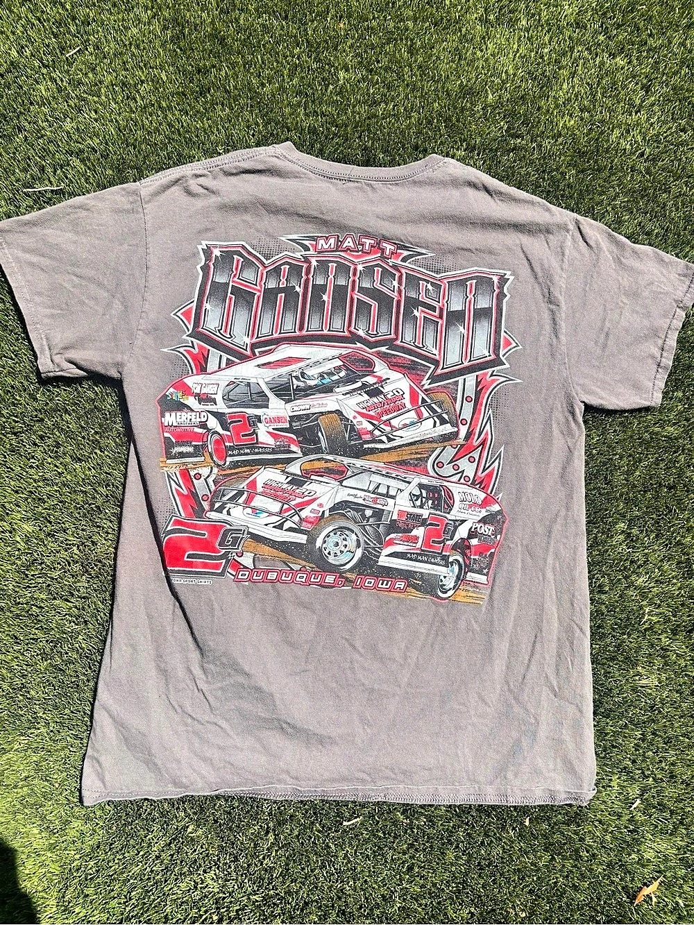 Racing Graphic Short Sleeve Tee Gray & Red